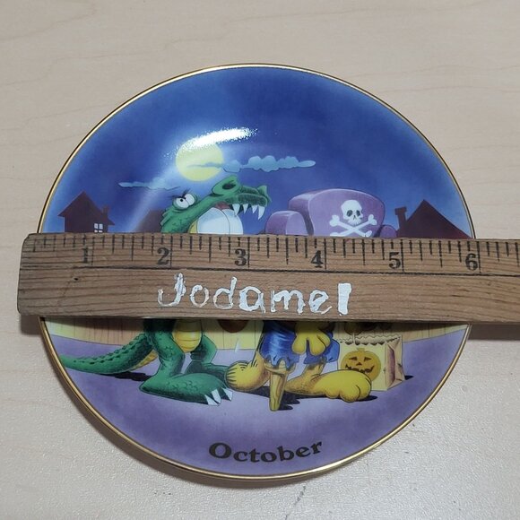 Garfield Calendar October Plate Jim Davis Plate No A 1444 Danbury Mint - Picture 8 of 14